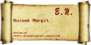 Bozsek Margit névjegykártya